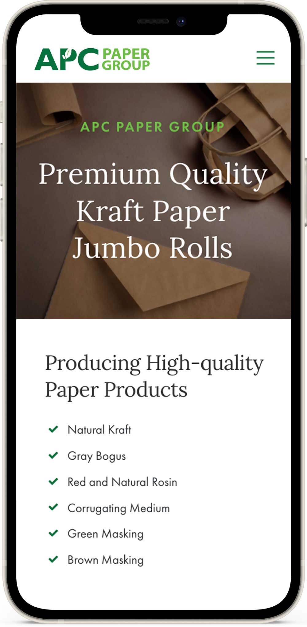 Paper Mill Web Design iPhone Mockup