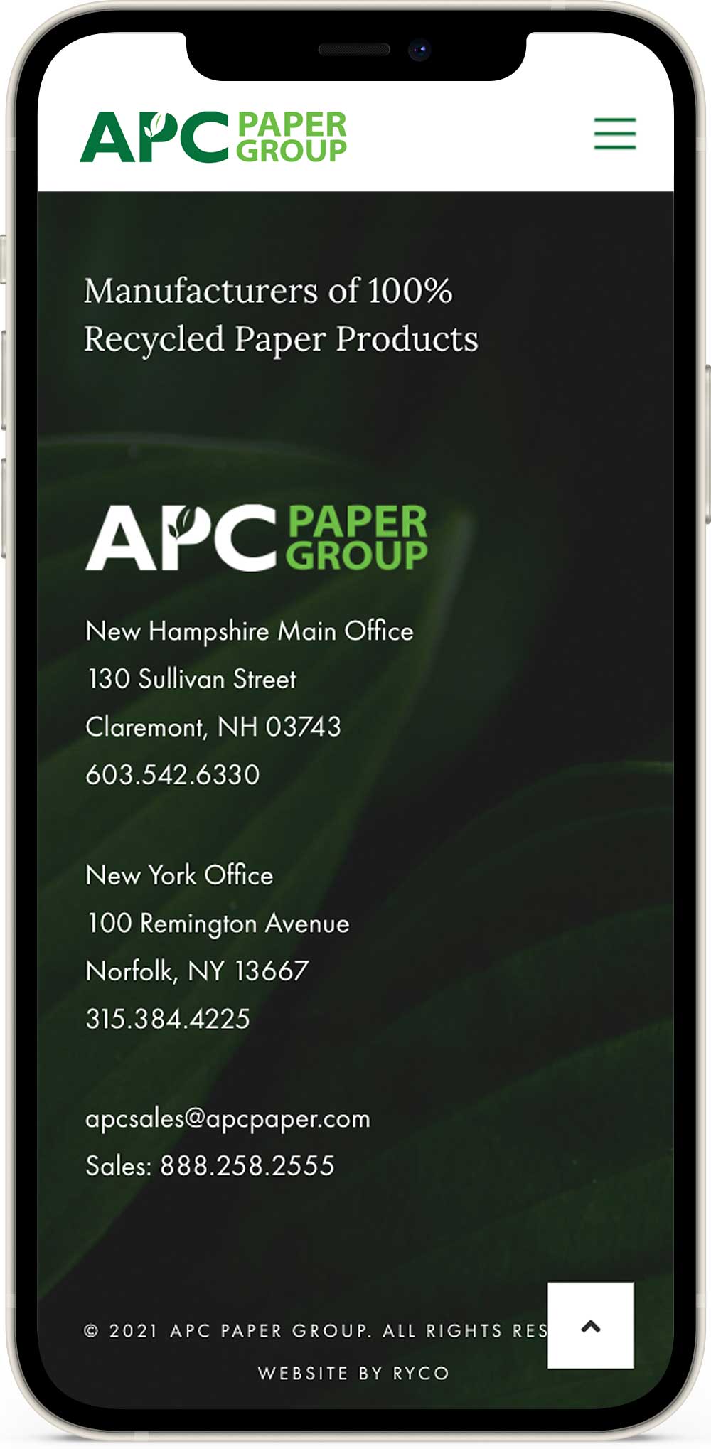 Paper Mill Web Design iPhone Mockup