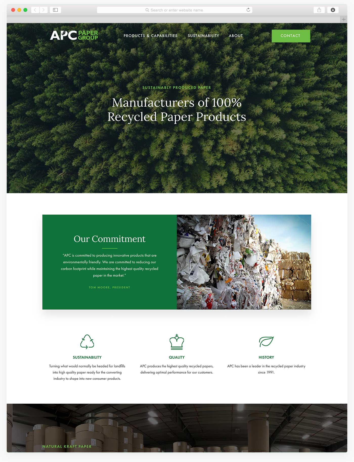 New Hampshire Paper Mill Web Design, Homepage