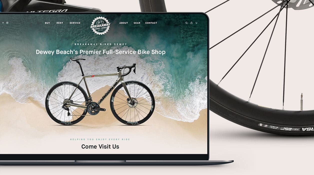 Bike shop website mockup