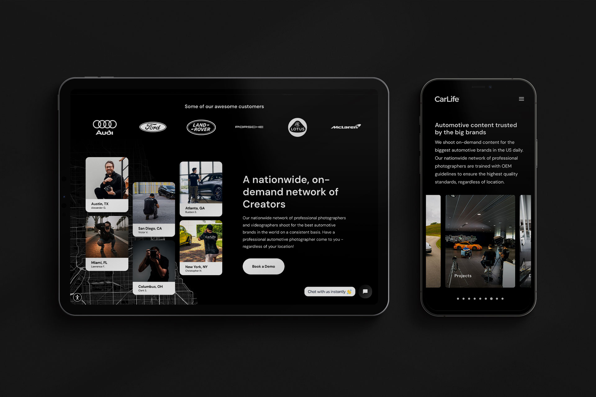 CarLife Website Design iPad Mockup