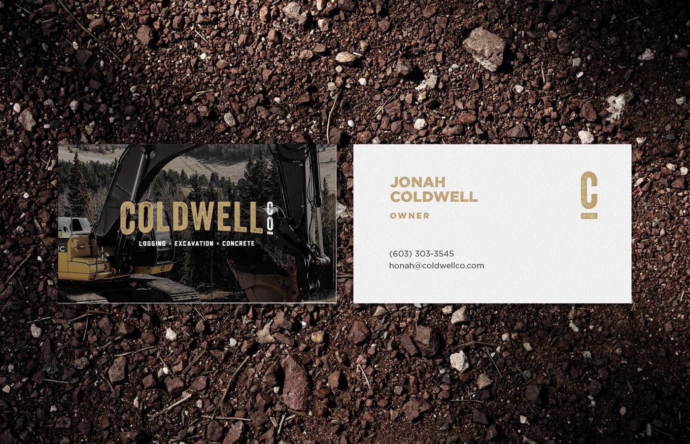 Business Card on Dirt Background