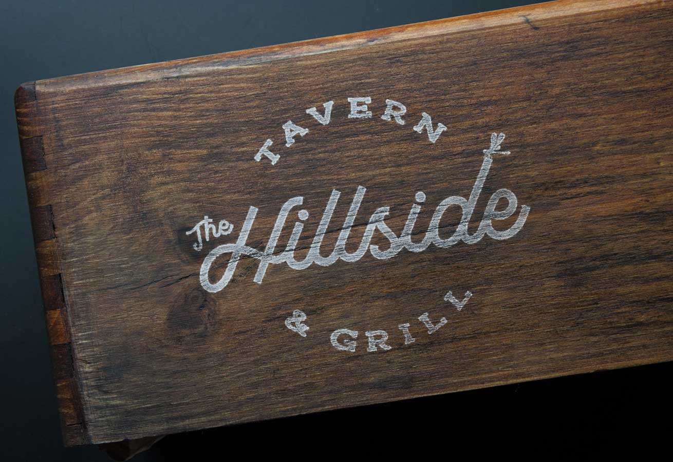 Tavern Logo Design Mockup on Wood