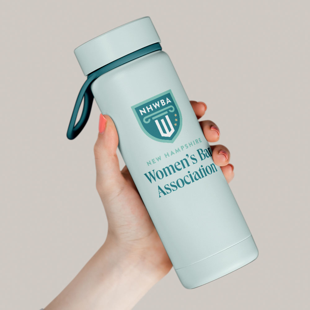 NHWBA Law Logo Design Mockup on Water Bottle