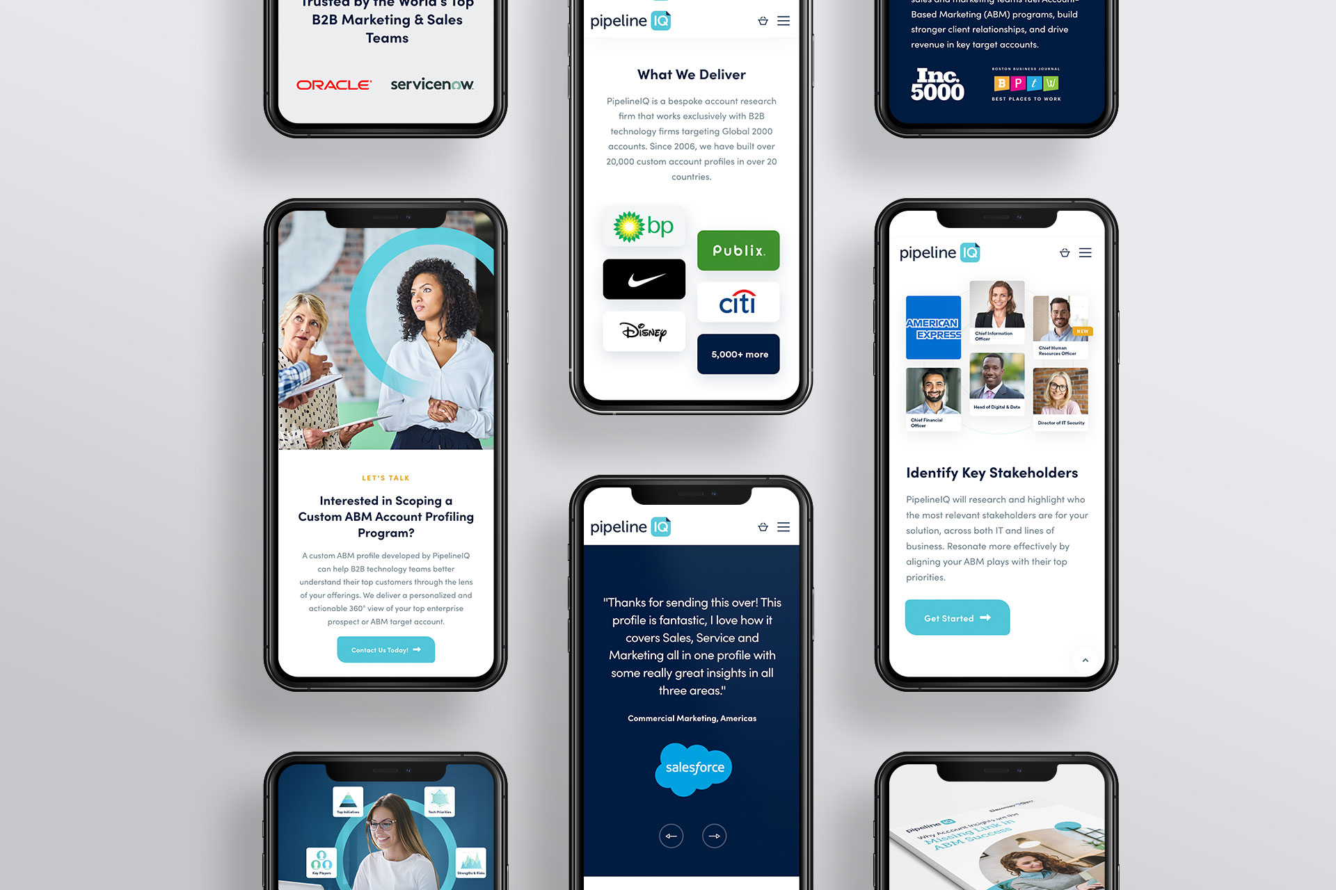 PipelineIQ ABM Mobile Web Design Mockup