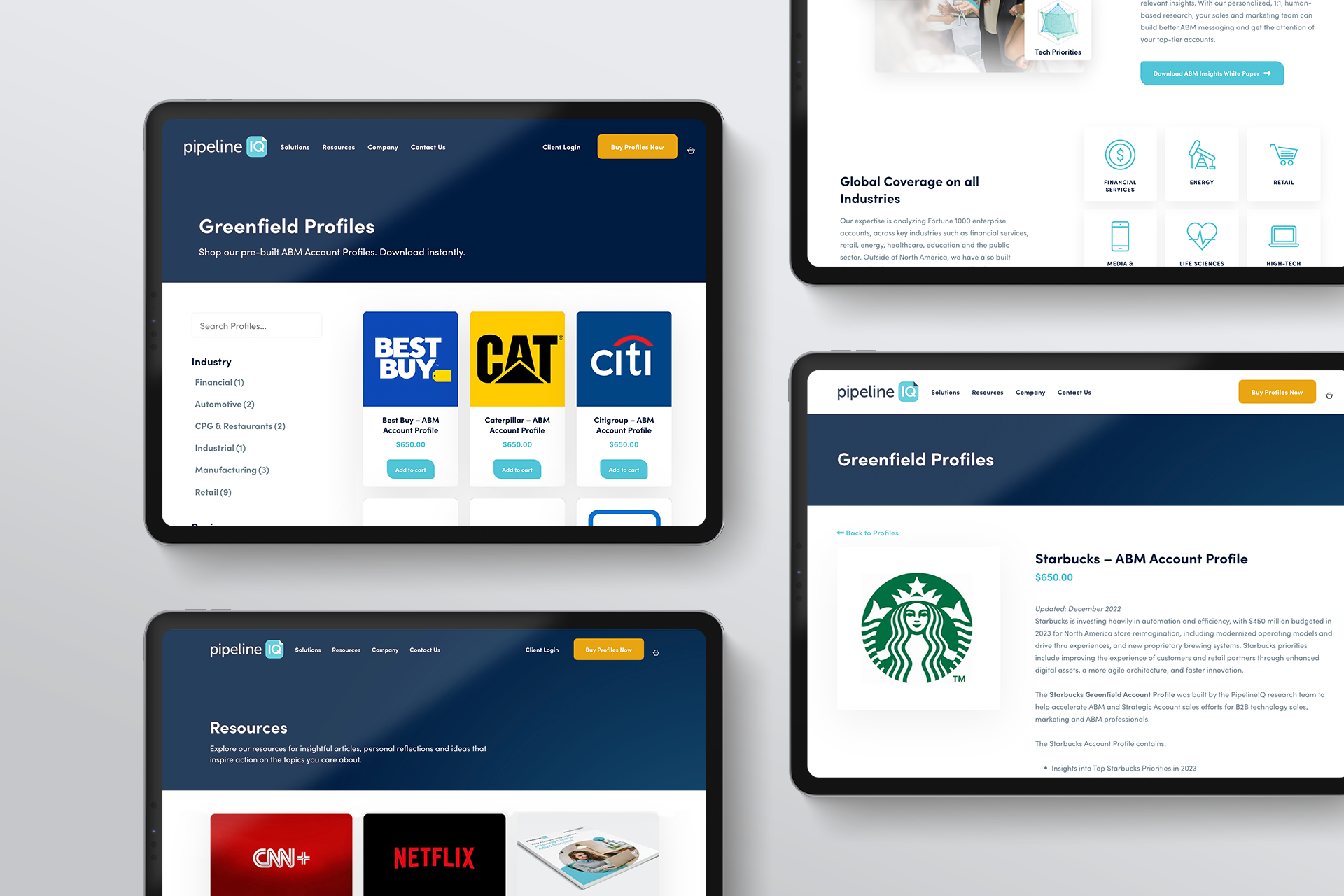PipelineIQ ABM Mobile Web Design Mockup